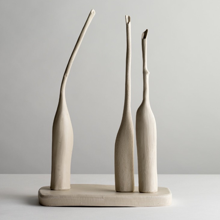 Lignums on a base, ceramics by Sue Mundy